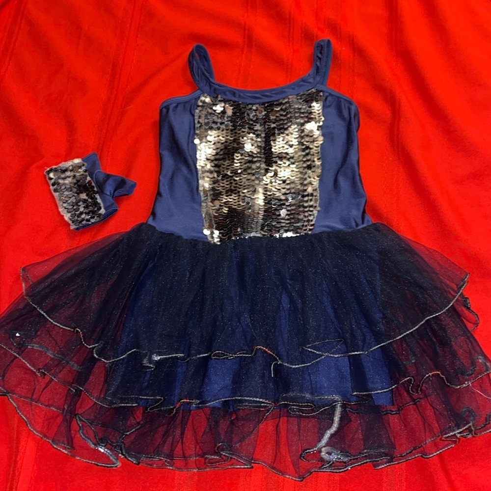 Blue Dance Unitard w/Sequins